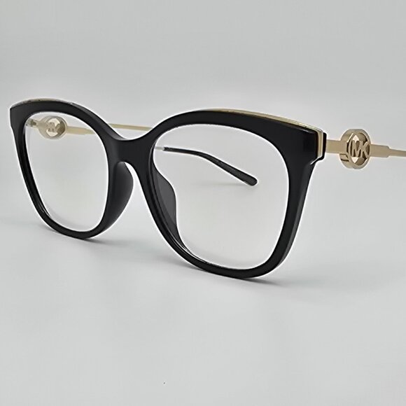 Michael Kors MK4076U 3332 Rome Gloss Black Gold Cat Eye Eyeglasses Frame 54mm - Picture 1 of 12